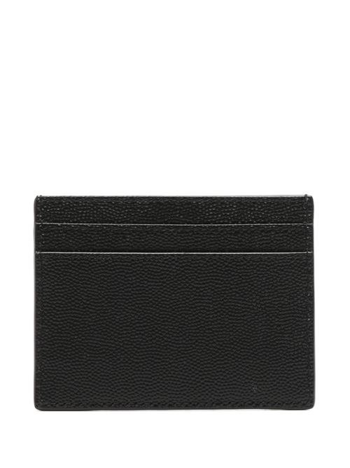 porta carte di credito saint laurent paris nero pelle a texture SAINT LAURENT | 375946BTY0N1000